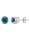 Diamond Jewel 14K White Gold Blue Diamond Stud Earrings