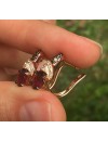 LeVian Rhodolite Garnet Chocolate and Vanilla Diamonds 1.30 cttw Earrings 14k Solid Rose Gold NEW