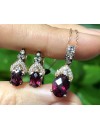 LeVian Rhodolite Garnet Chocolate and Vanilla Diamonds 1.30 cttw Earrings 14k Solid Rose Gold NEW