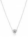 14k Gold Bezel Set Solitaire Adjustable Pendant Necklace