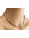 34.11 Carat Natural Multicolor Ceylon Sapphire, Diamond (F-G Color, VS1-VS2 Clarity) 14K White Gold Luxury Tennis Necklace for Women Exclusively Handcrafted in USA