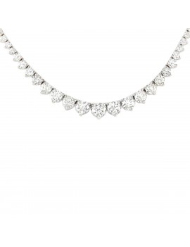 6.5 Carat Natural Diamond (F-G Color, VS1-VS2 Clarity) 14K White Gold Luxury Tennis Necklace for Women Exclusively Handcrafted in USA
