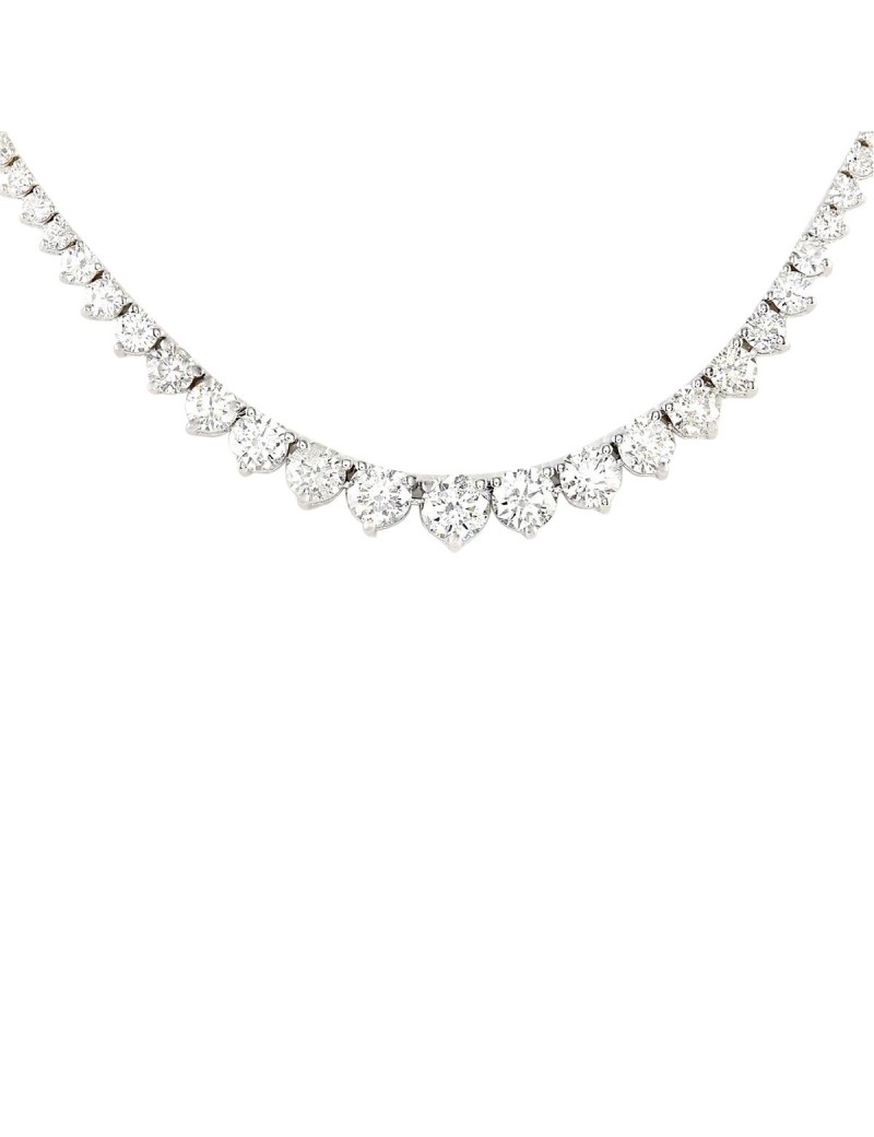 6.5 Carat Natural Diamond (F-G Color, VS1-VS2 Clarity) 14K White Gold Luxury Tennis Necklace for Women Exclusively Handcrafted in USA