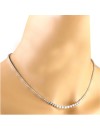 6.5 Carat Natural Diamond (F-G Color, VS1-VS2 Clarity) 14K White Gold Luxury Tennis Necklace for Women Exclusively Handcrafted in USA