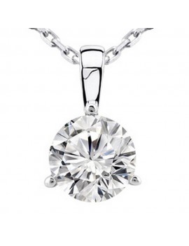 Chandni Jewelers 2 Carat 14K White Gold Round Diamond Solitaire Pendant Necklace 3 Prong I-J Color I2 Clarity