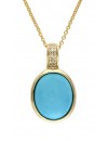 EFFY 14K YELLOW GOLD DIAMOND,TURQUOISE PENDANT