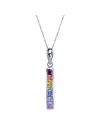 Fancy Sapphire Gemstones 1.35cttw 14K White Gold Womens Chakra Pendant Necklaces