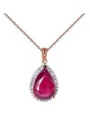 Galaxy Gold 14K Solid Rose Gold Rouge Necklace with 5.51 Carat Natural Ruby Diamond