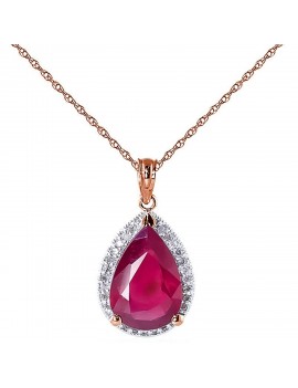 Galaxy Gold 14K Solid Rose Gold Rouge Necklace with 5.51 Carat Natural Ruby Diamond