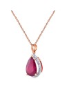 Galaxy Gold 14K Solid Rose Gold Rouge Necklace with 5.51 Carat Natural Ruby Diamond