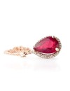 Galaxy Gold 14K Solid Rose Gold Rouge Necklace with 5.51 Carat Natural Ruby Diamond