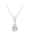 IGI Certified 10KT White Gold Diamond Pear Pendant Necklace (1/2 cttw, I-J Color, I1)