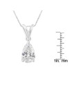 IGI Certified 10KT White Gold Diamond Pear Pendant Necklace (1/2 cttw, I-J Color, I1)