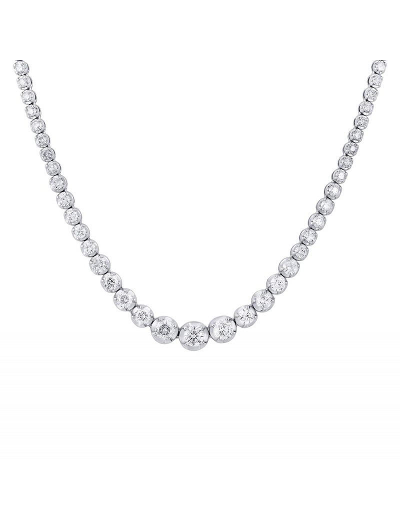 IGI Certified 5.00 Carat Natural Diamond Necklace 14K White Gold (H-I Color, I1-I2 Clarity) Classic Diamond Necklace for Women Diamond Jewelry Gifts for Women