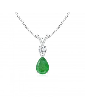 Pear-Shaped Emerald V-Bale Pendant (7x5mm Emerald)