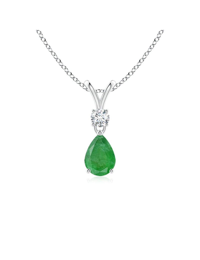 Pear-Shaped Emerald V-Bale Pendant (7x5mm Emerald)