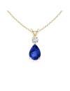 Tanzanite Teardrop Pendant with Diamond (7x5mm Tanzanite)