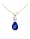 Tanzanite Teardrop Pendant with Diamond (7x5mm Tanzanite)